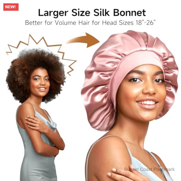 Mulberry Silk Sleep Bonnet Large Double Layer Hair Care Wrap Adjustable main image 5